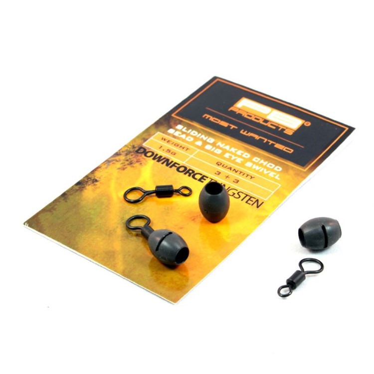 PB Products Downforce Tungsten Sliding Naked Chod Bead & Swivel