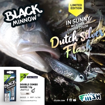 Fiiish Black Minnow 120 - Double Combo 12gr + Rattle The Dutch Silver Flash