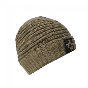 Vass Fleece Lined Ribbed Beanie Brown