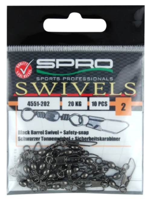 Spro Swivels - Barrel Swivel With Safety Snap