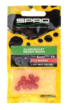 Spro Round Smooth Glass Beads - Ruby Red